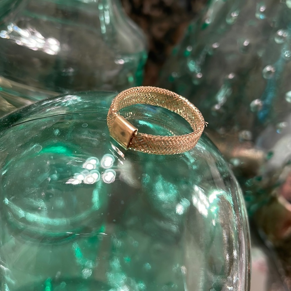 Solid 14k Mesh Ring - image 1